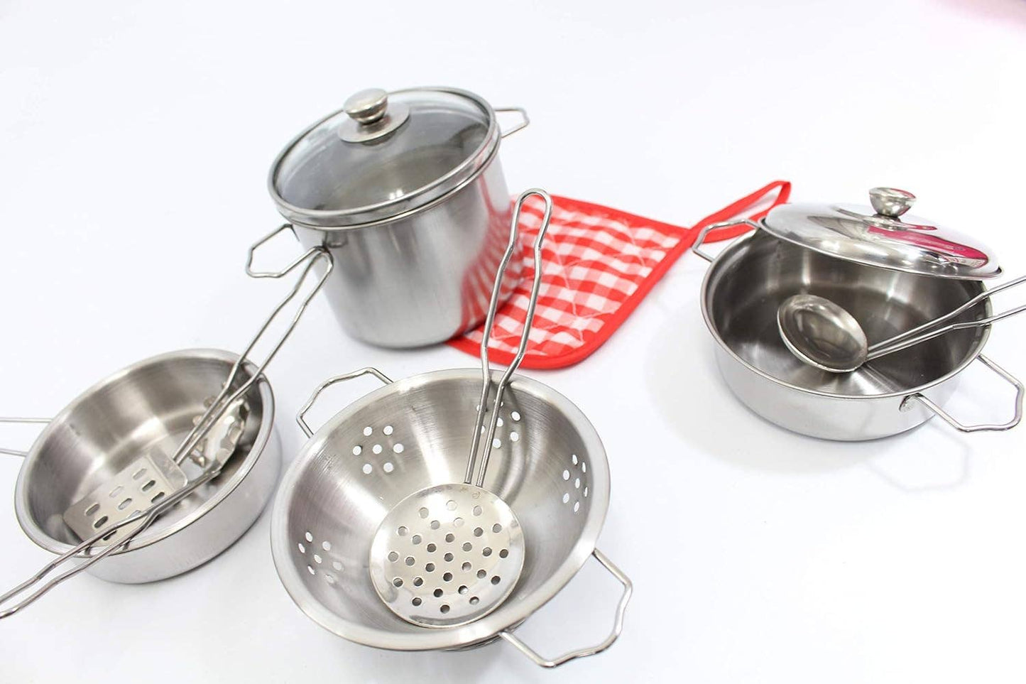 Metal Pots And Pans Kitchen Cookware Playset