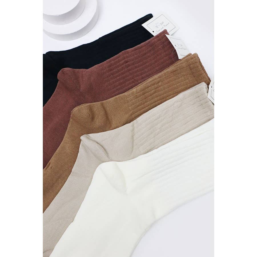 Basic Style All Year Neutral Tone Socks