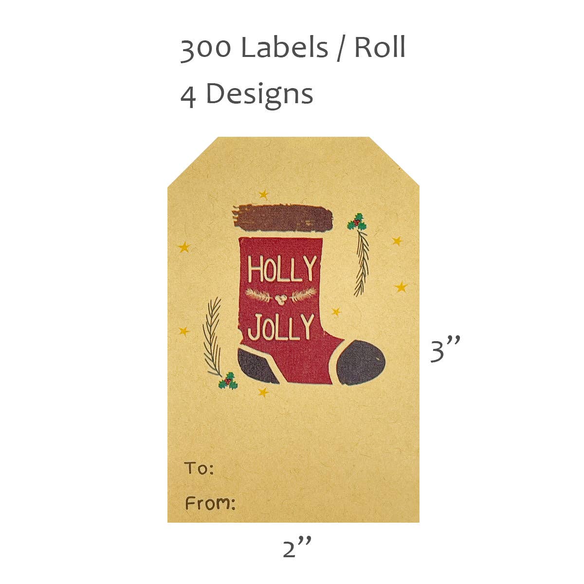 Wrapables Christmas Holiday Gift Tag Stickers and Labels