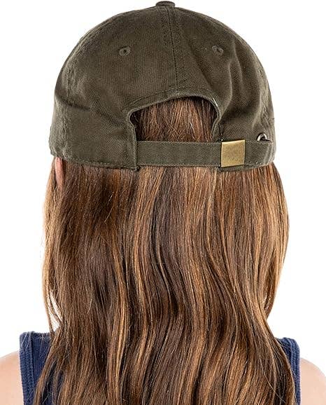 Kids Baseball Cap: American Flag - Olive (2-5)