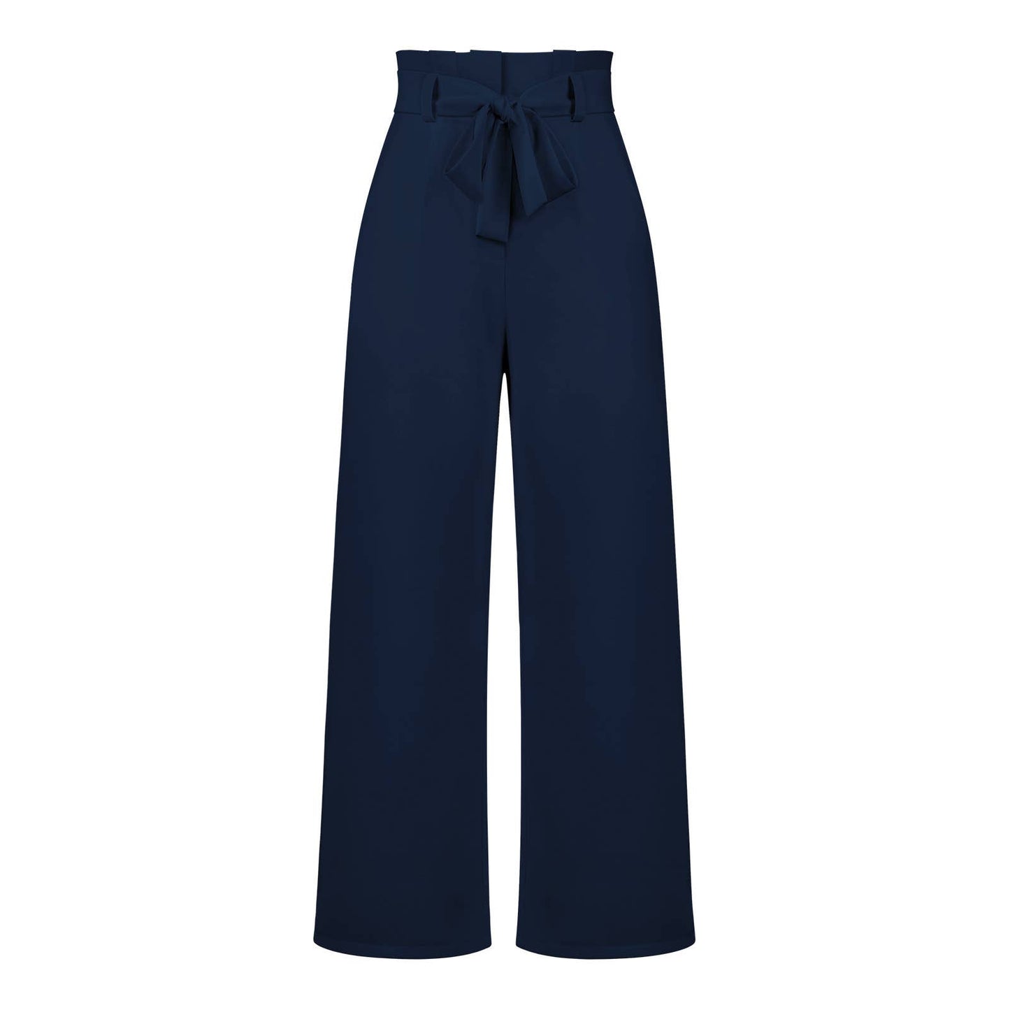 WOMEN TIED WAIST WIDE LEG OFFICE WORK PANTS
