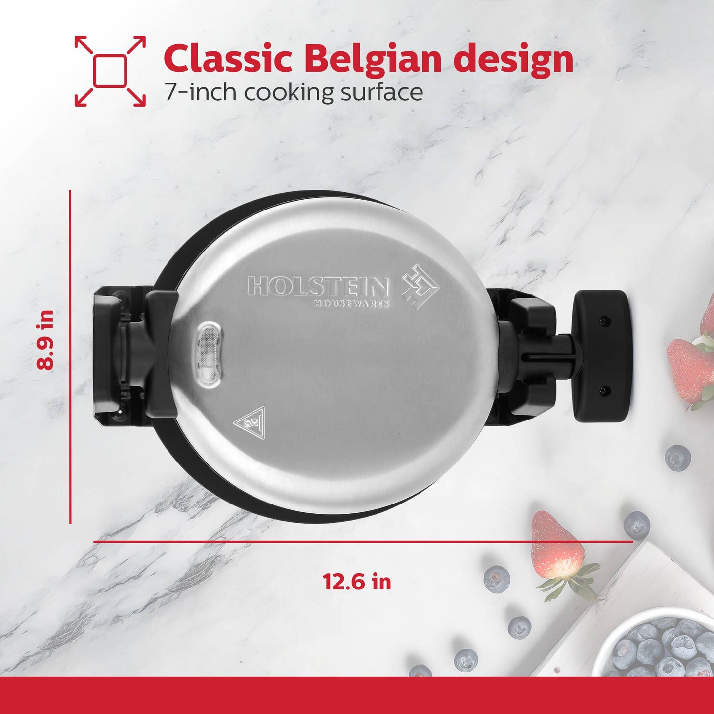 7" Rotary Belgian Waffle Maker Stainless Steel - Individual