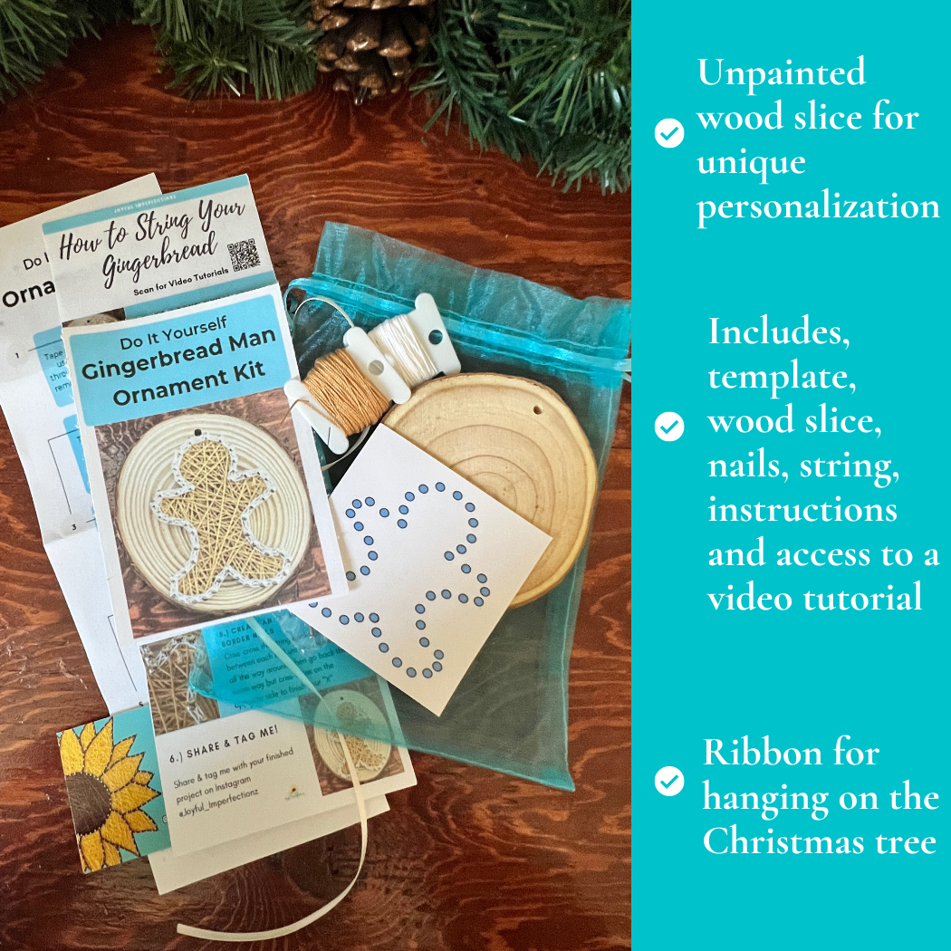 Gingerbread String Art Ornament Kit: DIY Christmas Craft