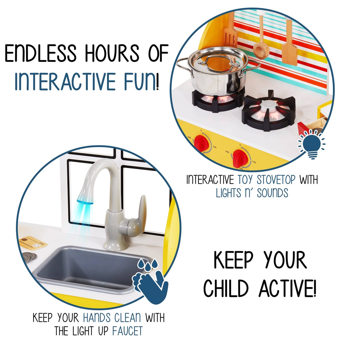 Double-Sided Kids Restaurant Playset, Diner Play Pretend Set