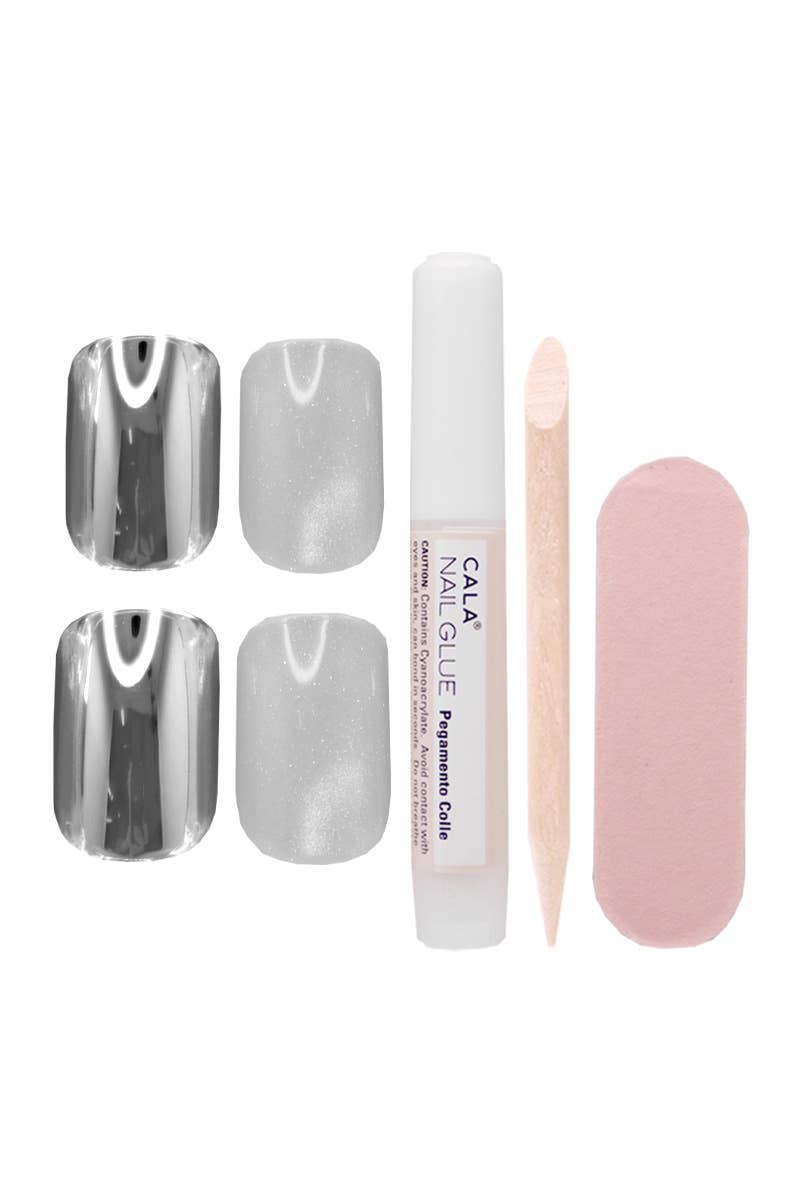 CALA 87930 Chrome Silver Luminosity Cat Eye Nail Kit -