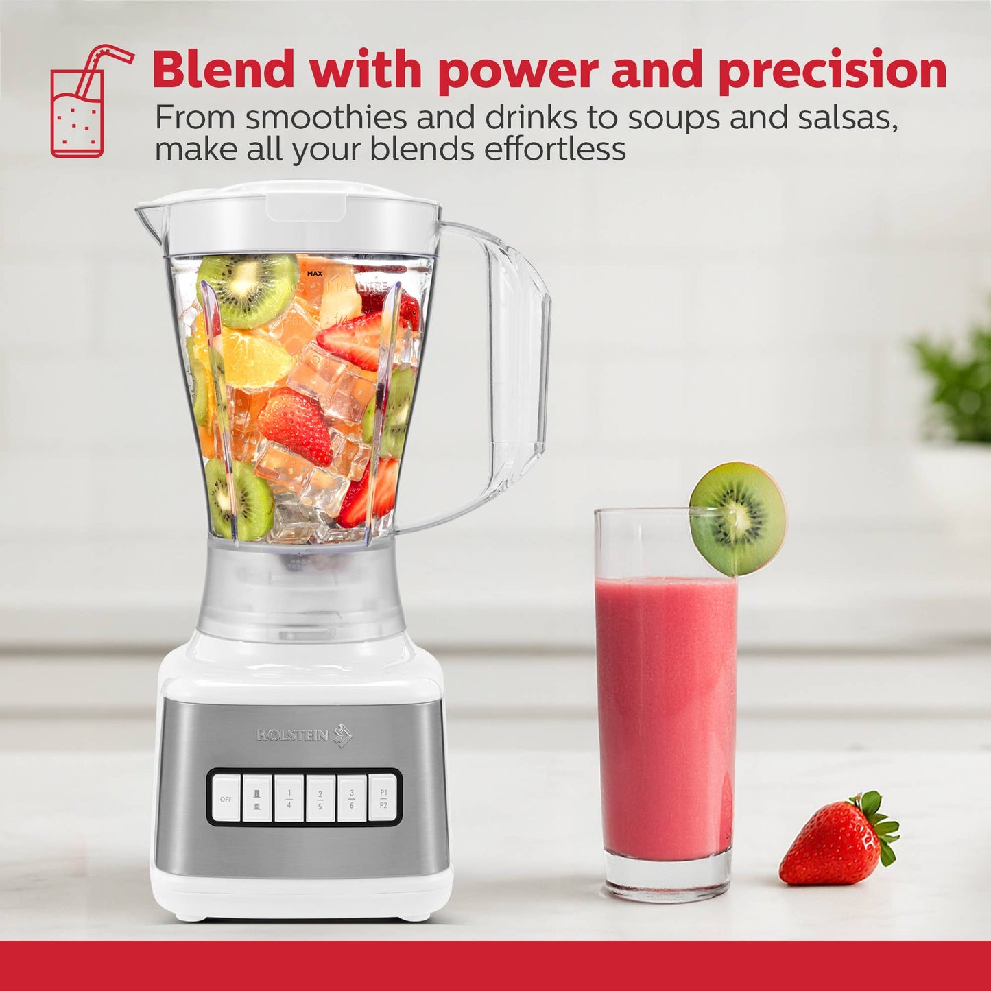 8-SPEED BLENDER WITH PLASTIC JAR WHITE - SINGLE UNITS