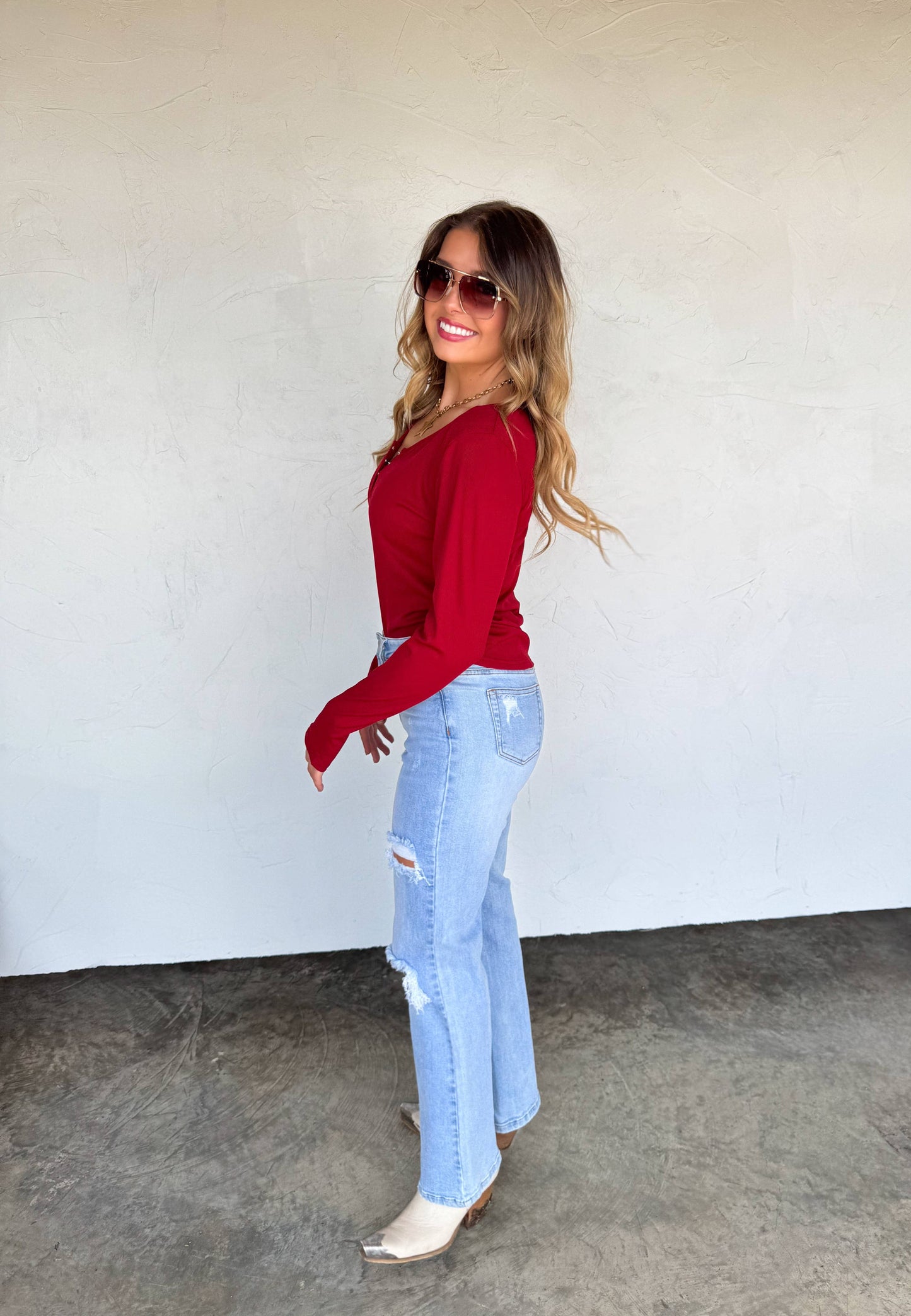 FALL BROOKLYN SNAP HENLEY TOP