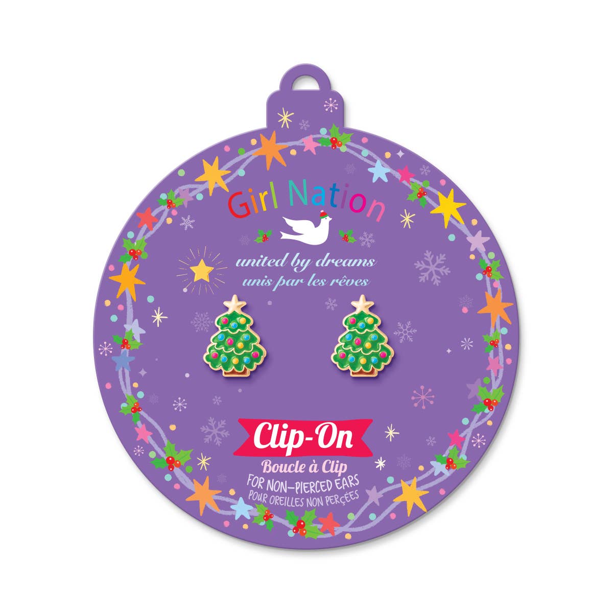 CLIP ON Earrings | Happy Christmas Tree | Christmas