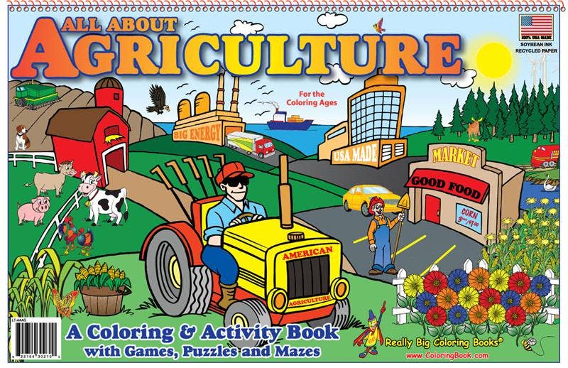 12-Pack All About Agriculture Laptop Coloring Book 17"x11"