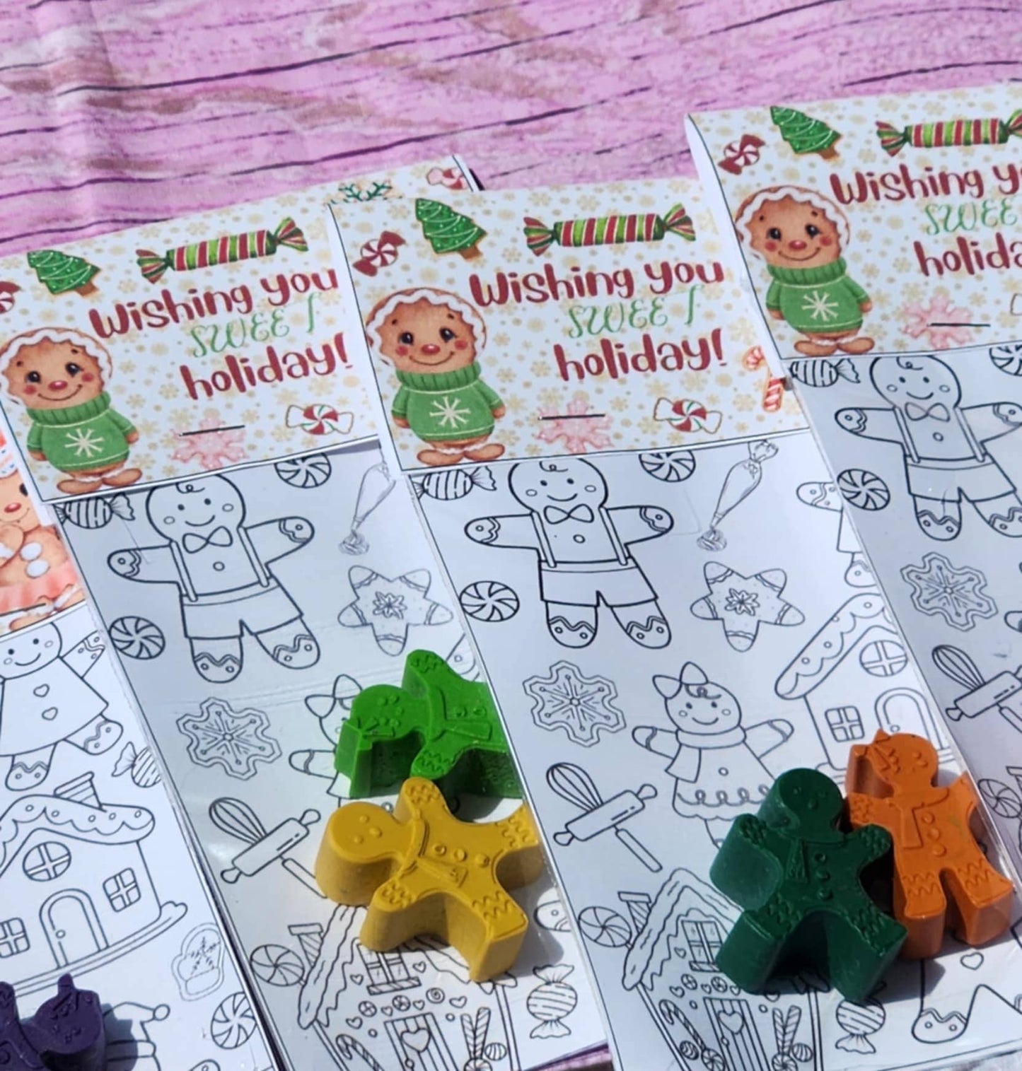 Gingerbread Crayons with Coloring Kit | Christmas Party