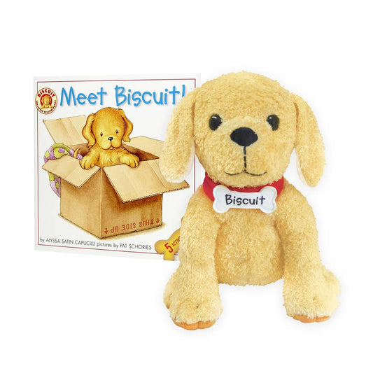 Biscuit Plush with paperback book