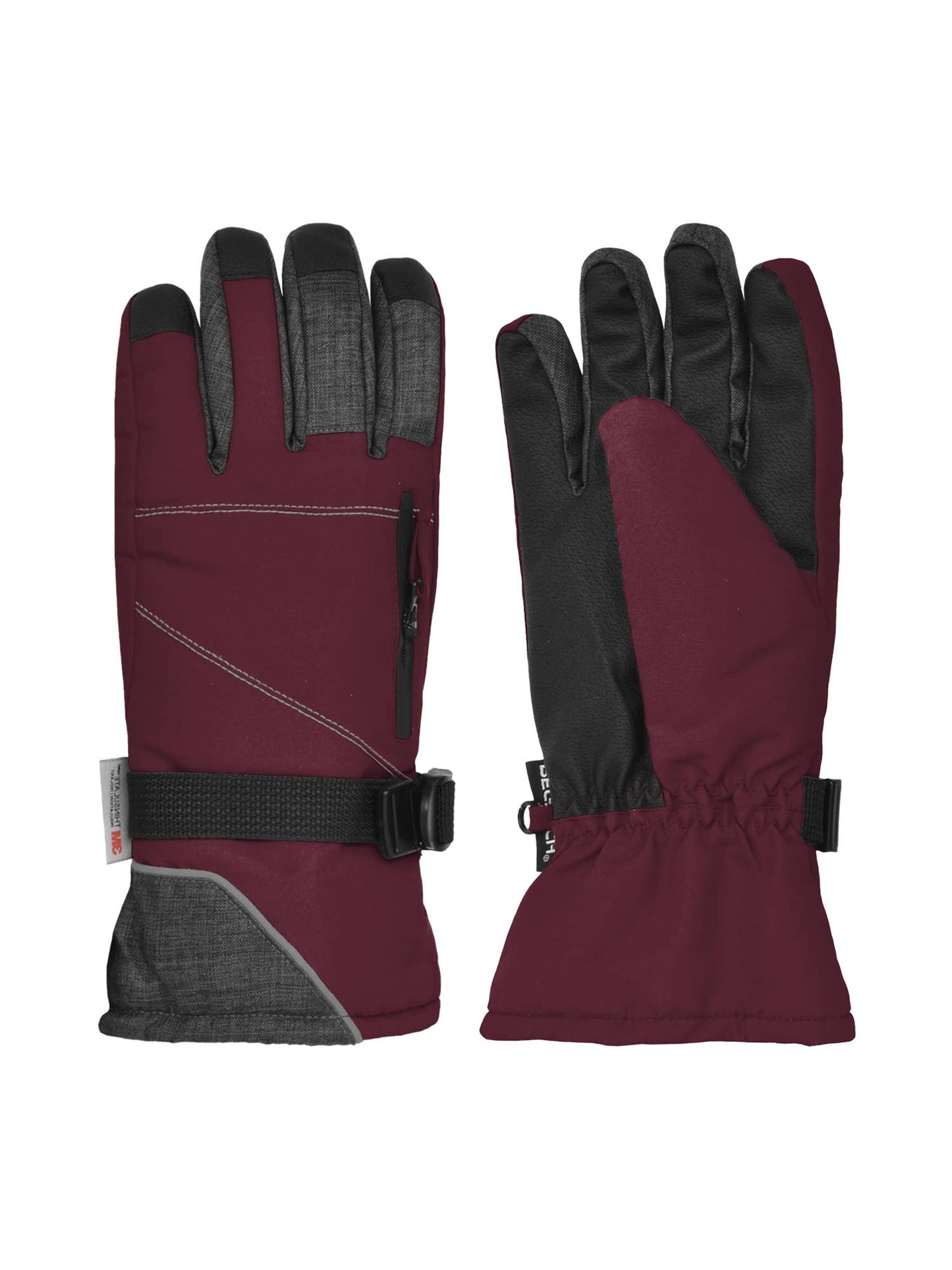 Women's Snowboard Glove, Heather Grey Colorblock