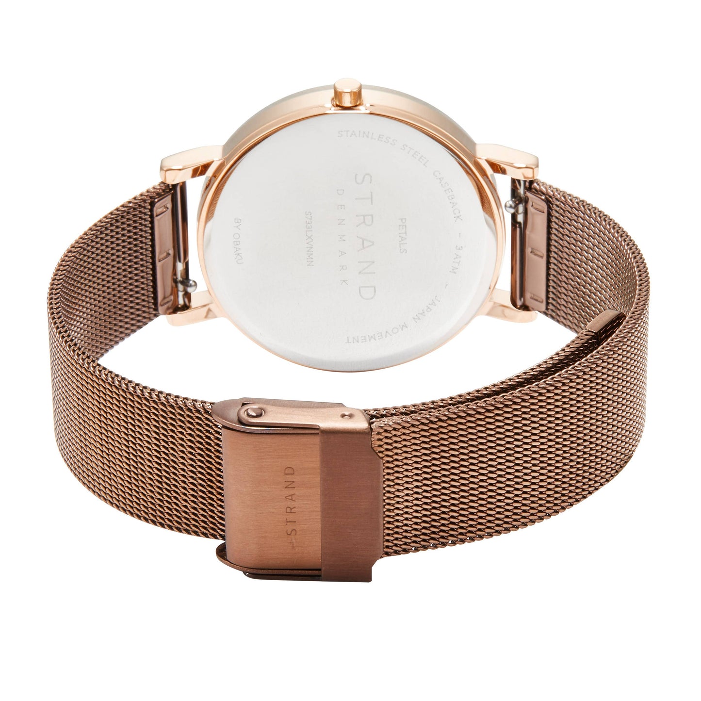 Petals - Walnut burgundy and rose flower embossed watch