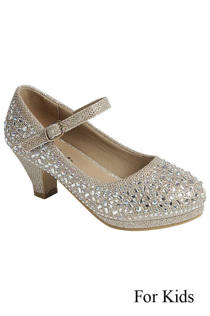 Kids Kitten Heel Party Shoes FL-DANA-66K