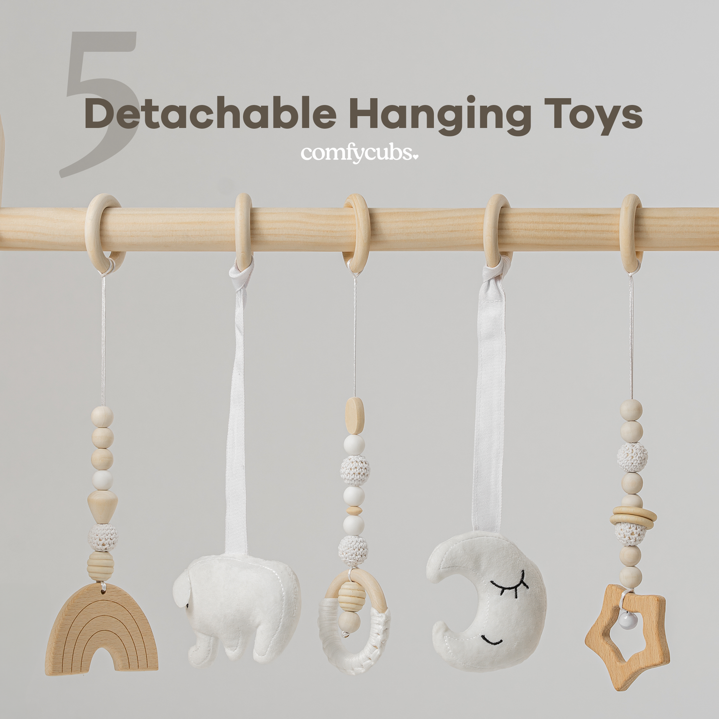 Wooden Baby Play Gym, Baby Activity Gym by Comfy Cubs
