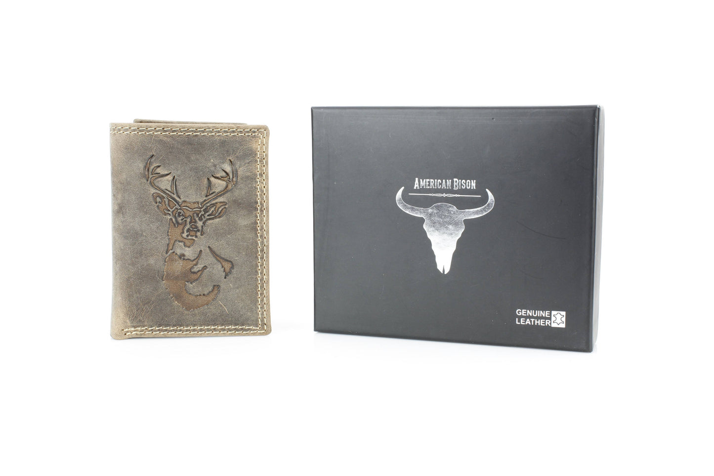 Men’s Tri-Fold Wallet with Deer Emboss ABMWVT 05