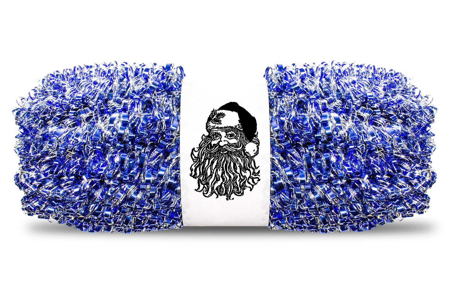 100' Blue and Silver Metallic Tinsel Garland