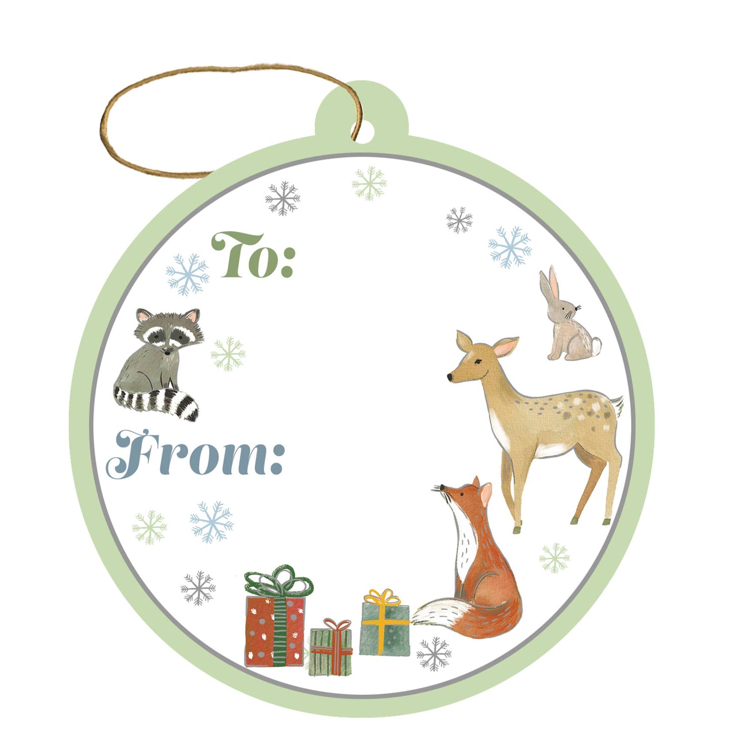Gift Tags w/ Tie String - Holiday Woodland