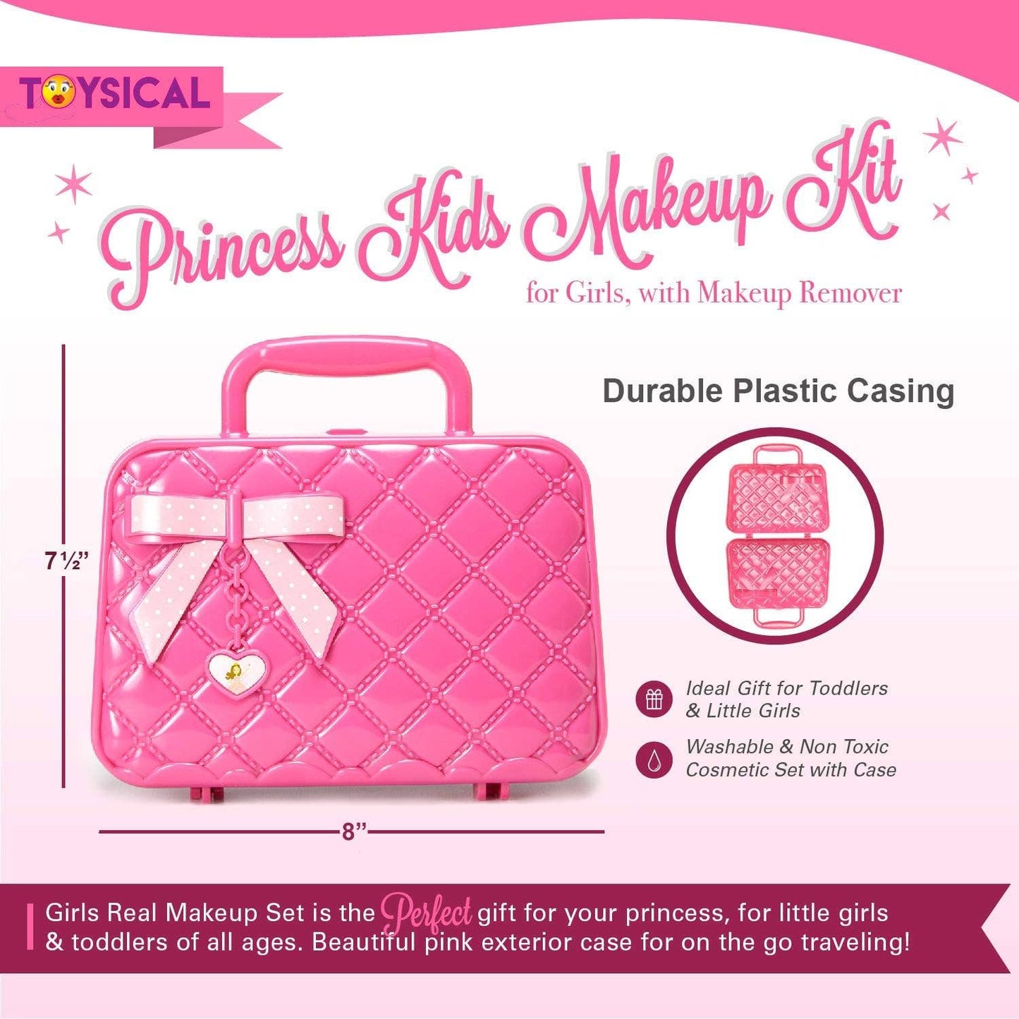 Kids Makeup Kit with Remover - 30Pc Washable Cosmetic Set
