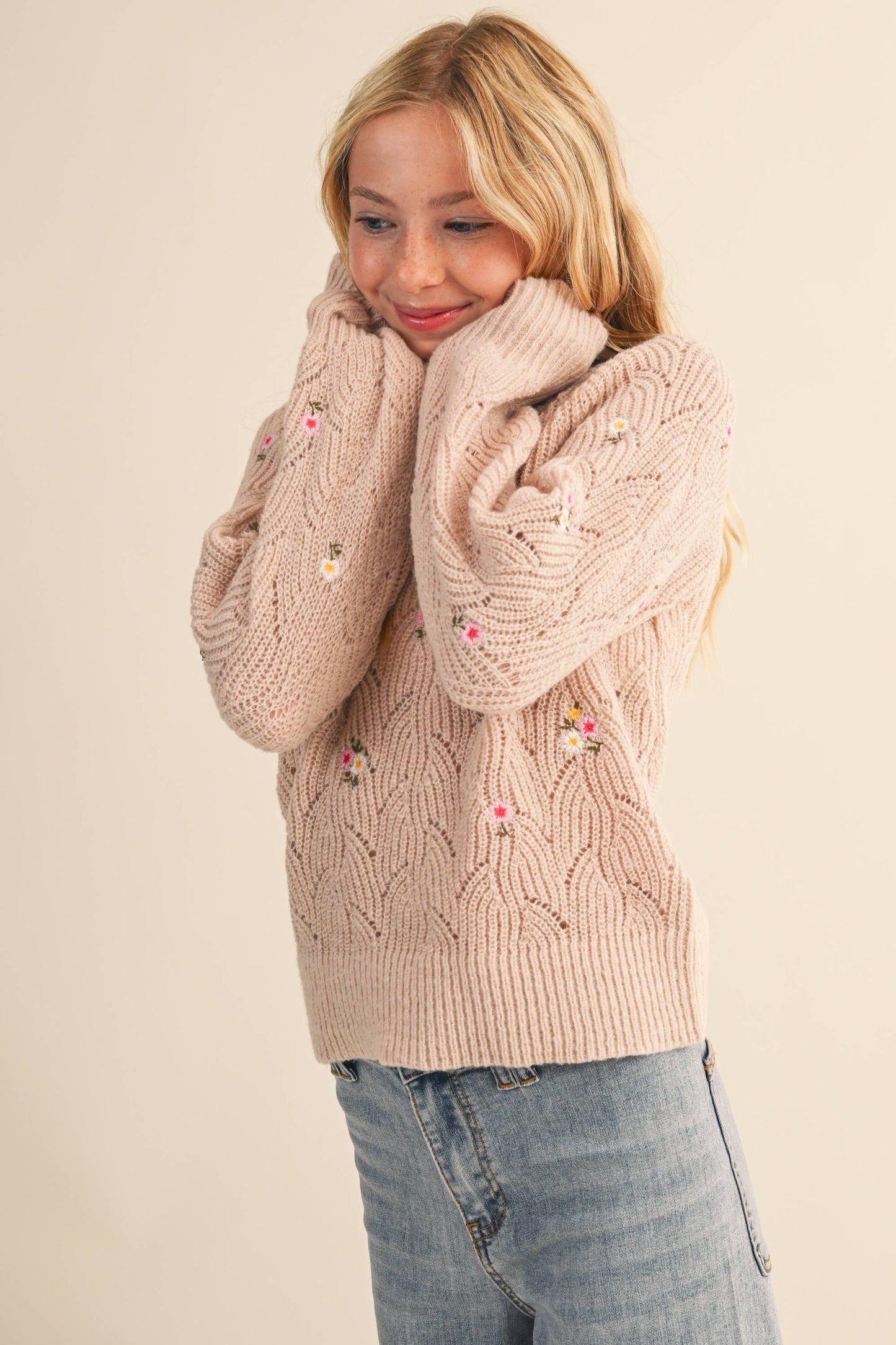 TWEEN KIDS GIRLS RAGLAN SWEATER  (7-14)