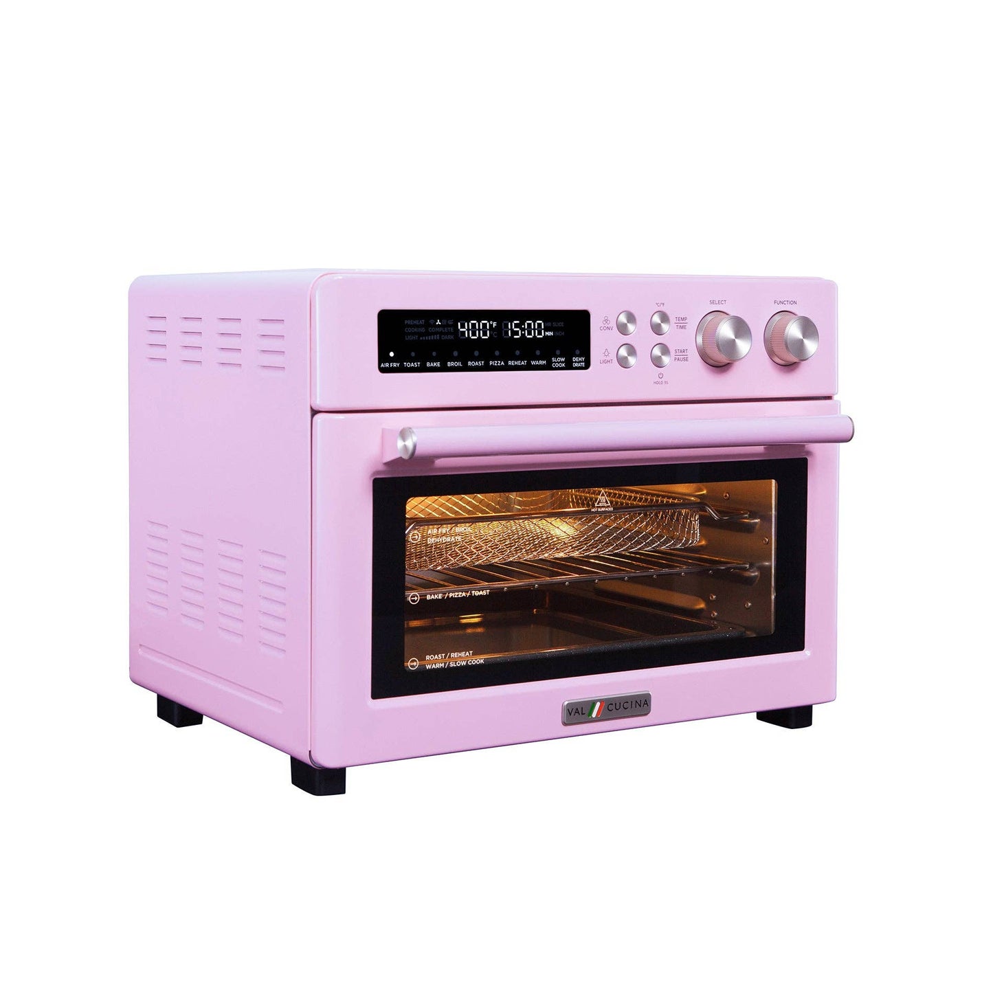 VAL CUCINA 10-in-1 Air Fryer Toaster Oven- Classic Pink