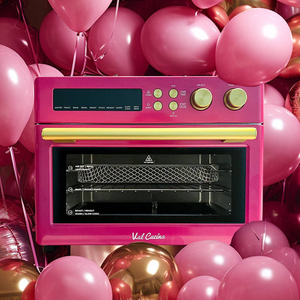 VAL CUCINA 10-in-1 Air Fryer Toaster Oven - Hot Pink