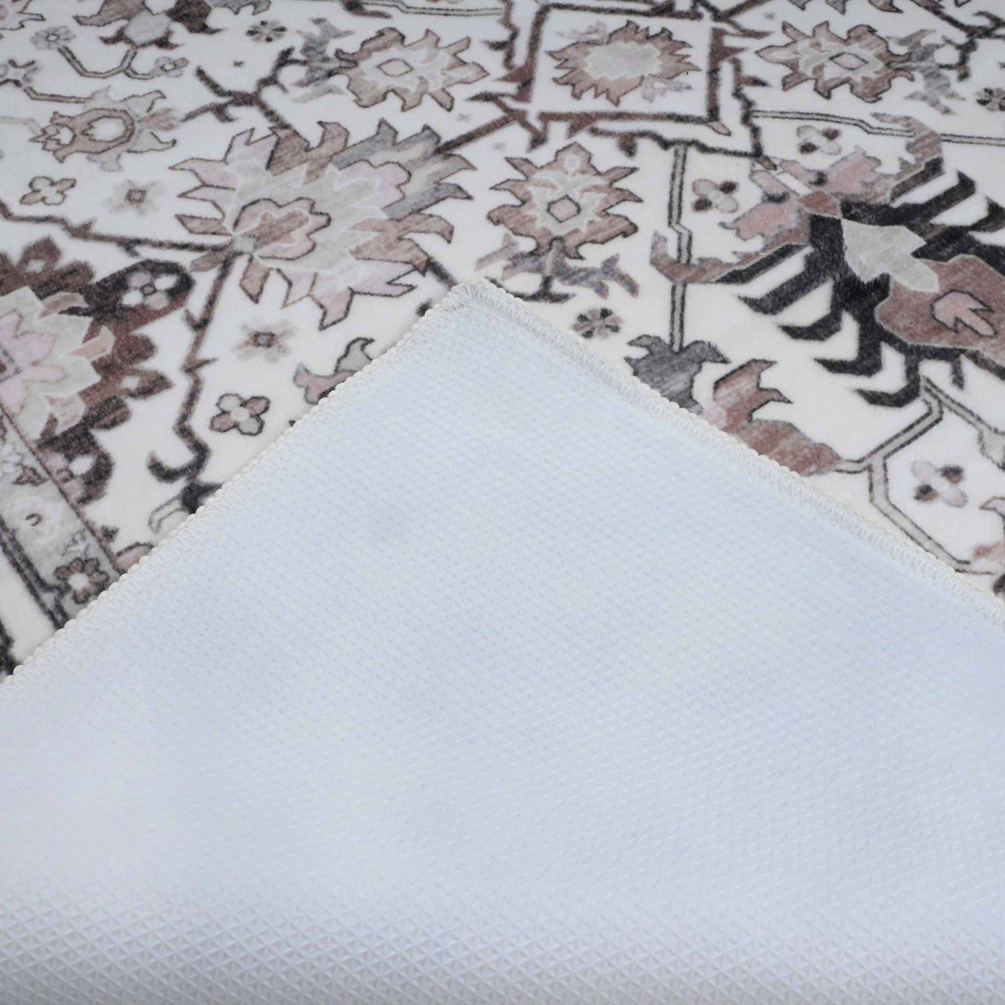 Bibb Home Washable Flannel Printed Accent Rug with Latex Bac