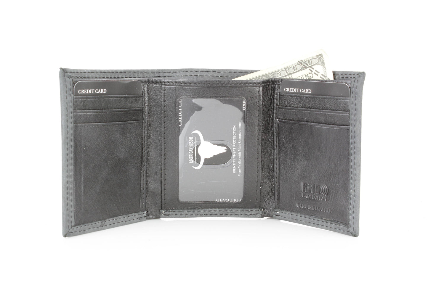 Men’s Tri-Fold Wallet with Deer Emboss ABMWVT 05