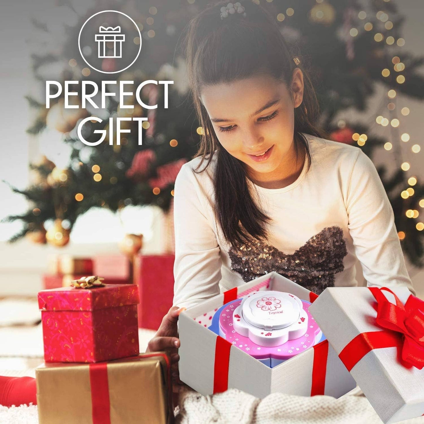 Kids Flower Shaped Washable Non Toxic Makeup Kit with Mirror