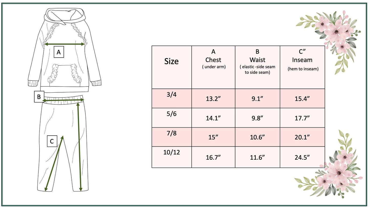 Kids Blush Ruffle Hoodie & Holly Check Pant Set