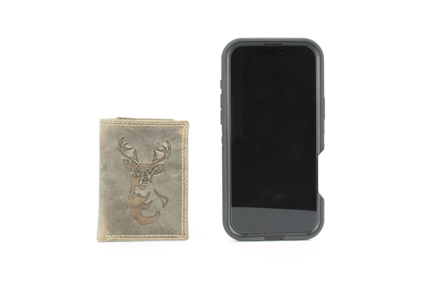 Men’s Tri-Fold Wallet with Deer Emboss ABMWVT 05
