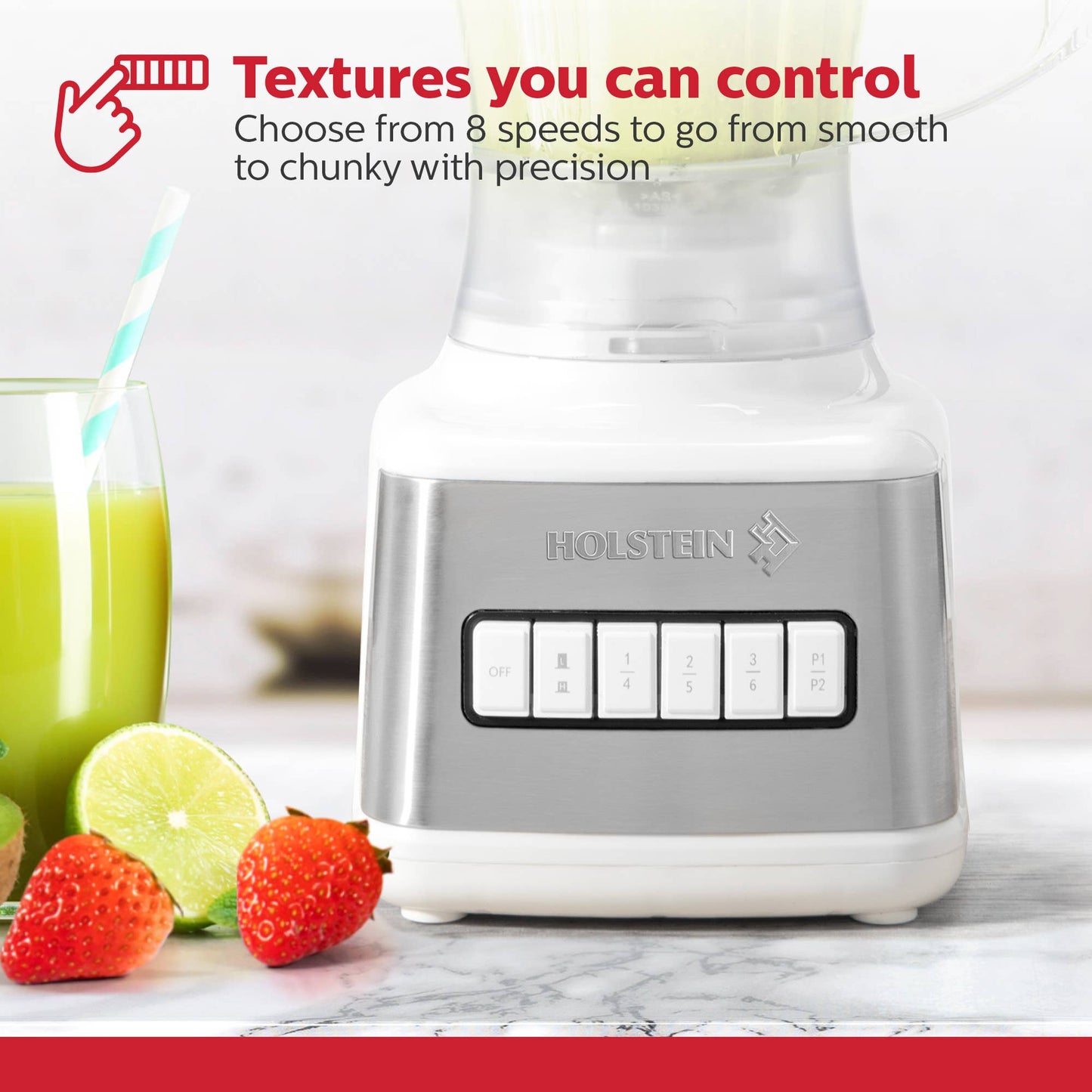 8-SPEED BLENDER WITH PLASTIC JAR WHITE - SINGLE UNITS
