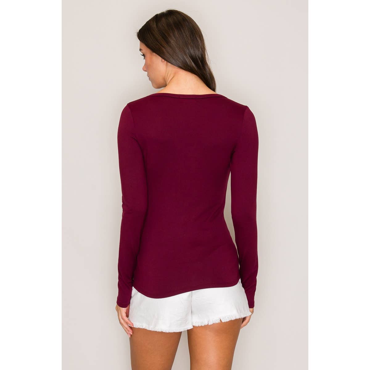 V-Neck Long Sleeve Henley
