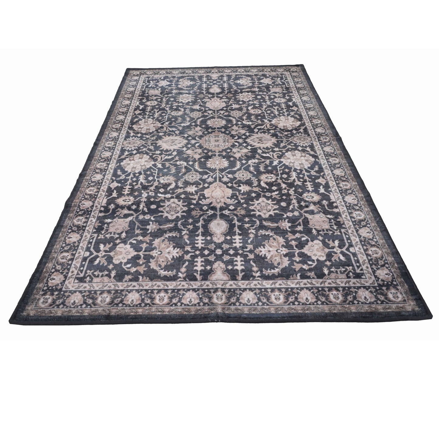 Bibb Home Washable Flannel Printed Accent Rug with Latex Bac
