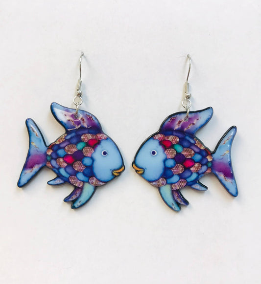 Acrylic Earrings, Tropical Fish Earrings, Happy Fish