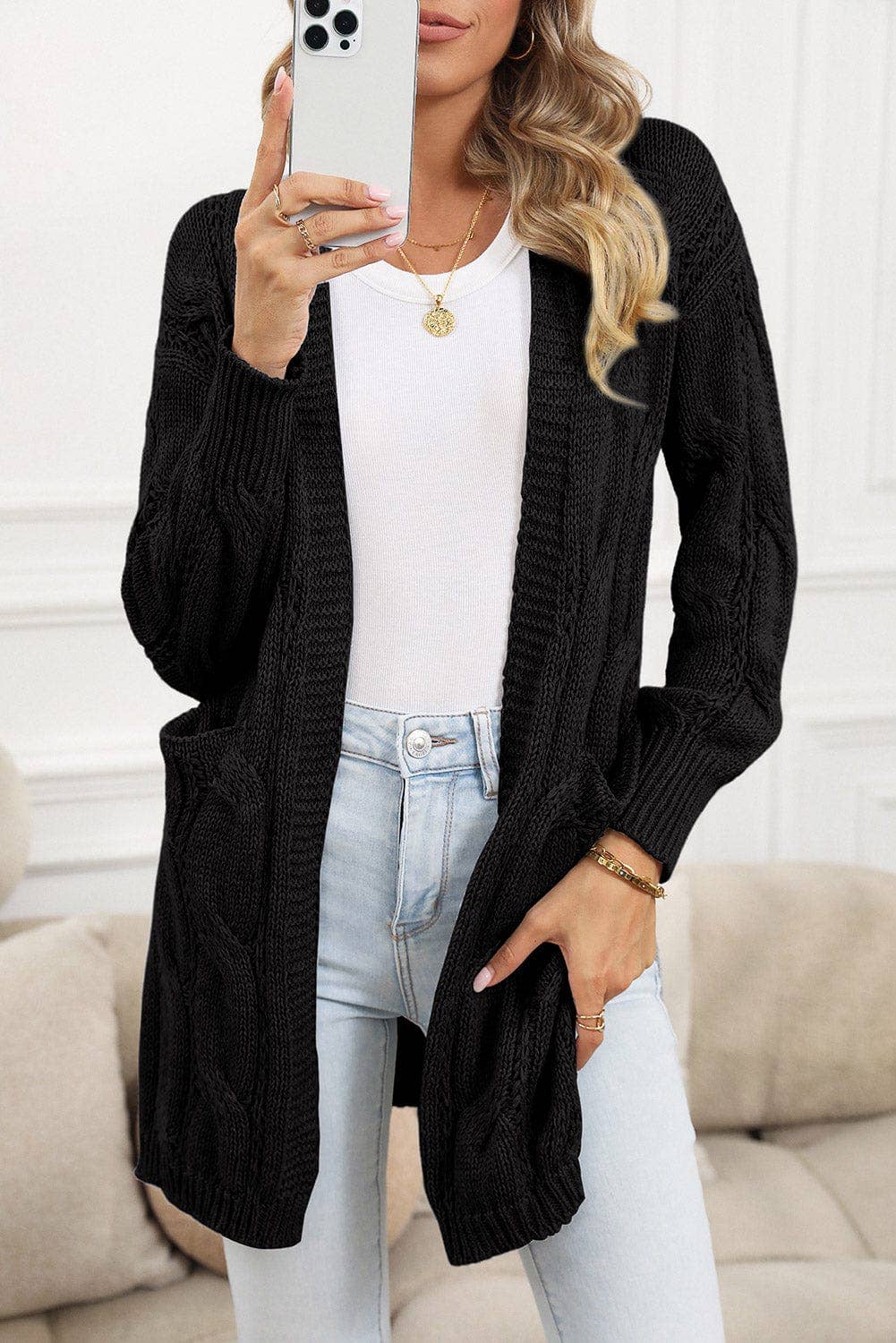 Esmeralda Knit Side Slit Cardigan | S-2XL
