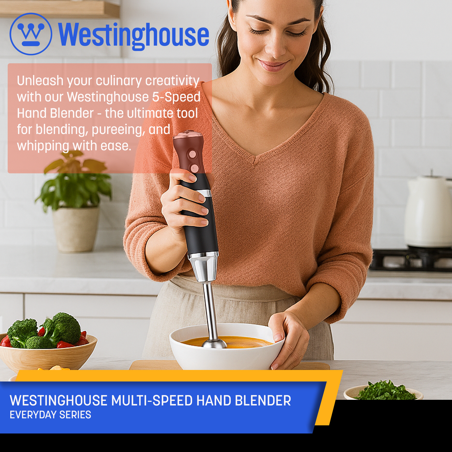 Westinghouse Multi-Speed Hand Blender - Retro Series