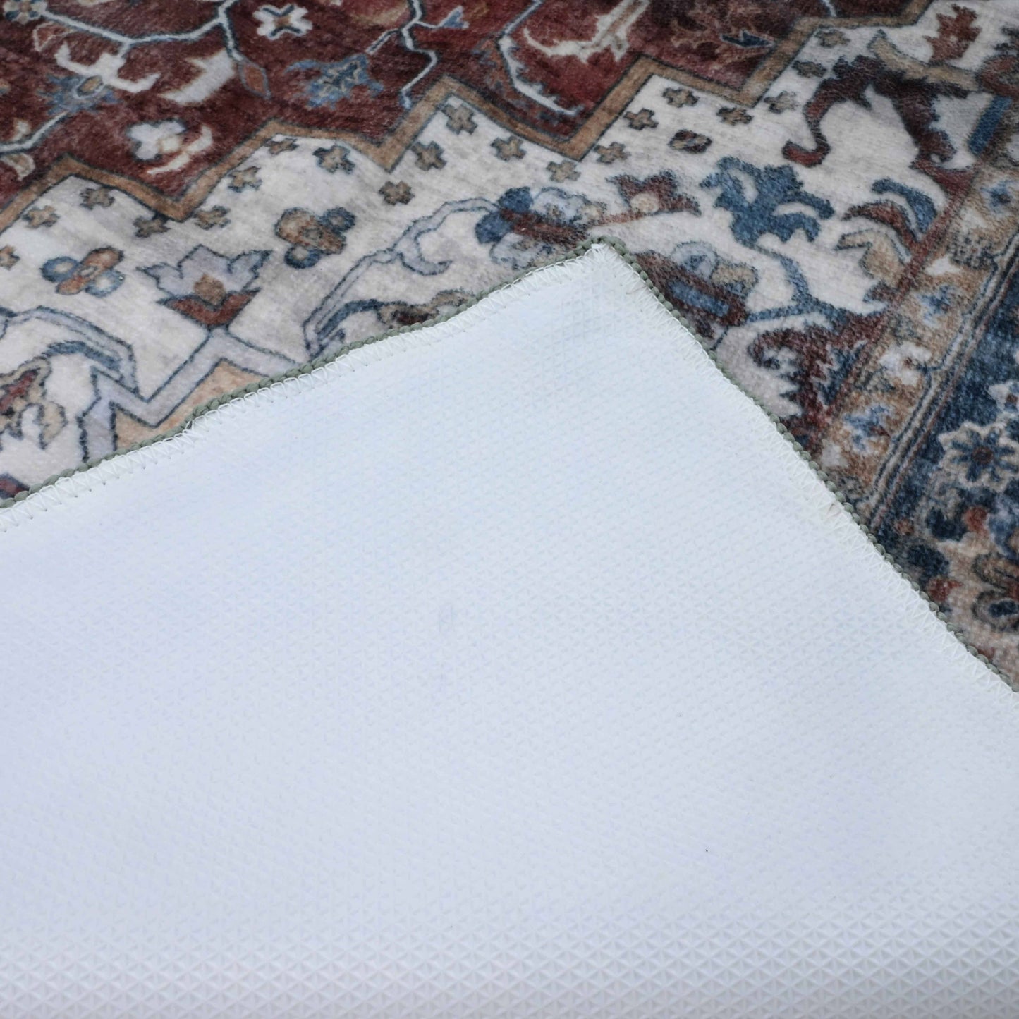 Bibb Home Washable Flannel Printed Accent Rug with Latex Bac