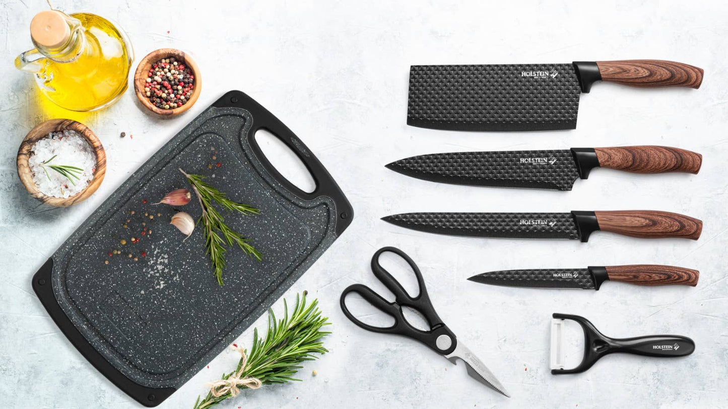 7 PIECE CUTTING BOARD & KNIFE SET