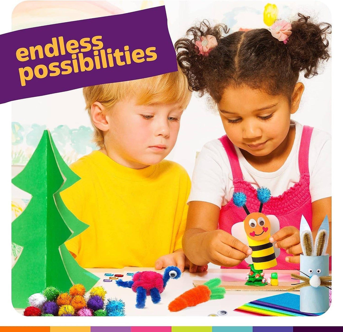 Arts & Crafts Supplies Kit  - with Storage Bin
