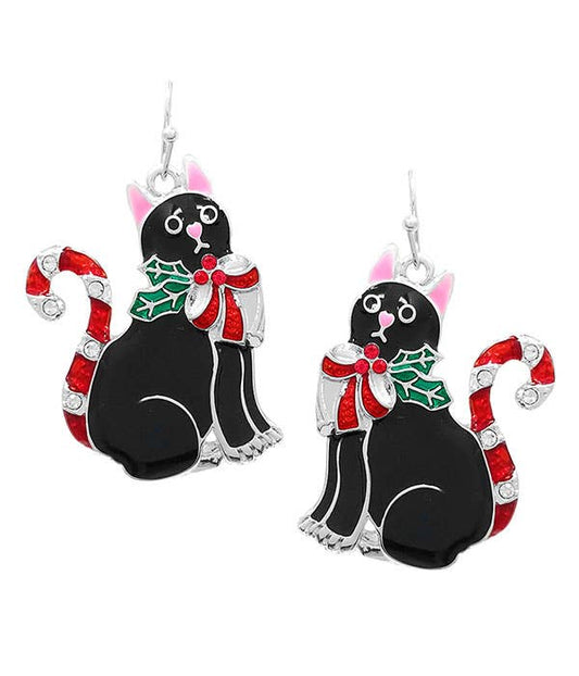 ( H531 )  CHRISTMAS THEME EPOXY EARRING - CAT