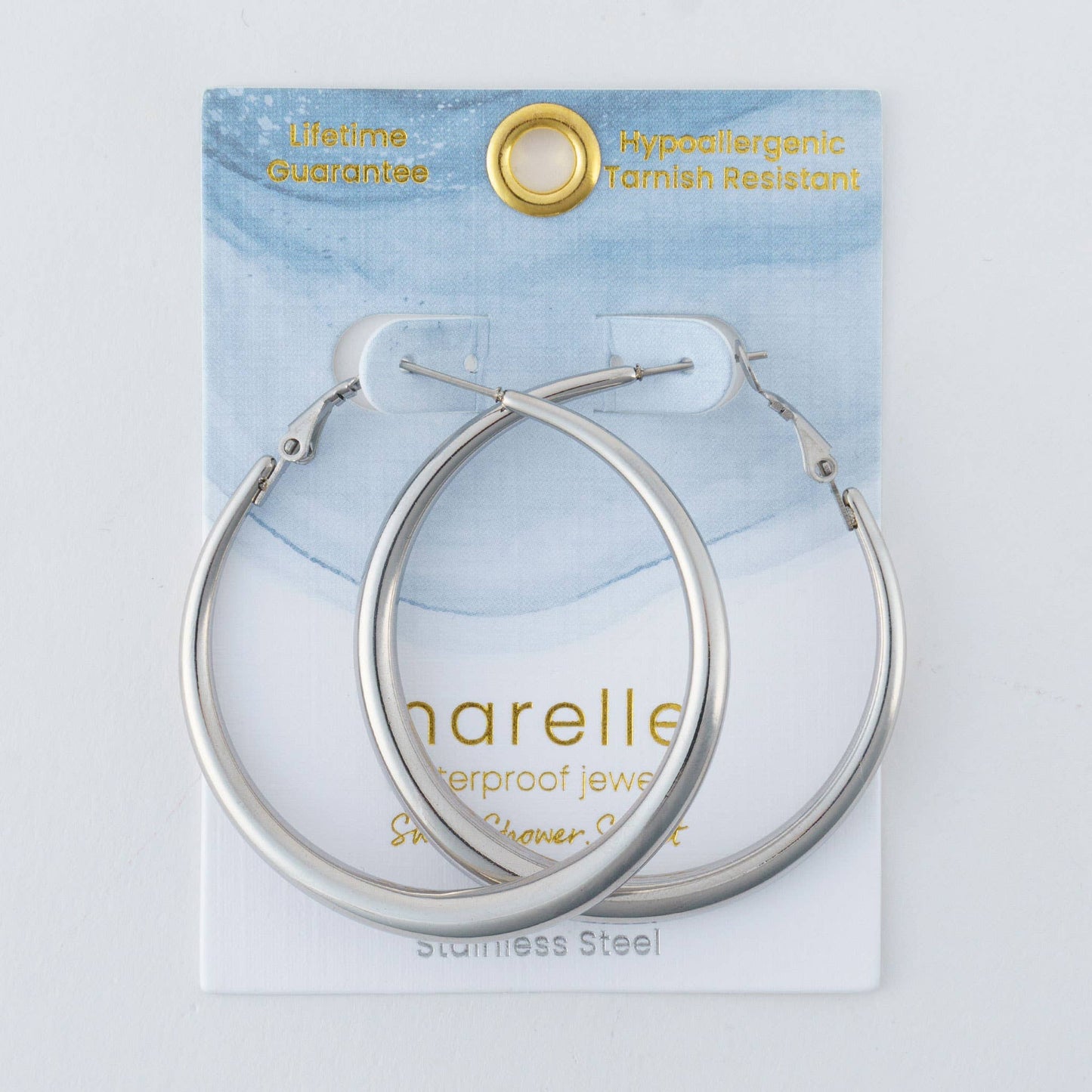 Waterproof Earrings Narelle Chunky Hoops in 18K Gold + Steel