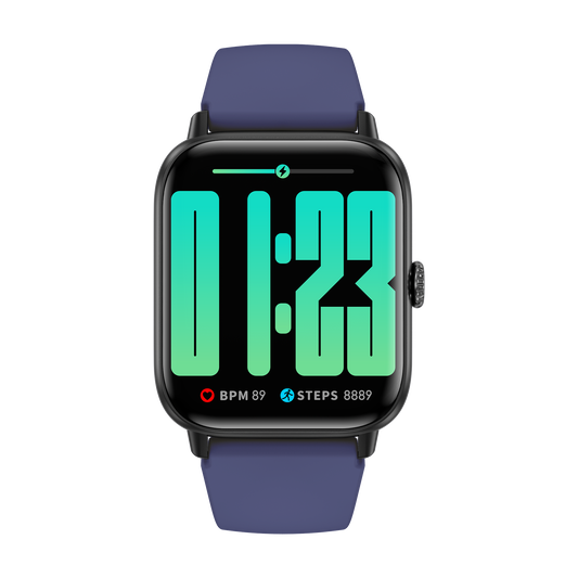 Smart Rectangle blue silicon watch works w/Android & Apple