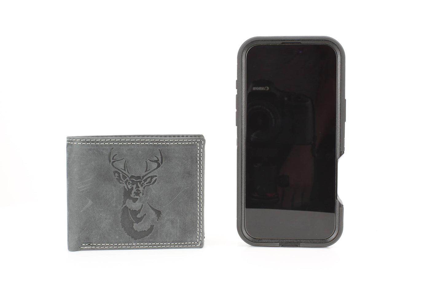 Men’s Bi-Fold Wallet with Deer Antler Emboss ABMWVT 03