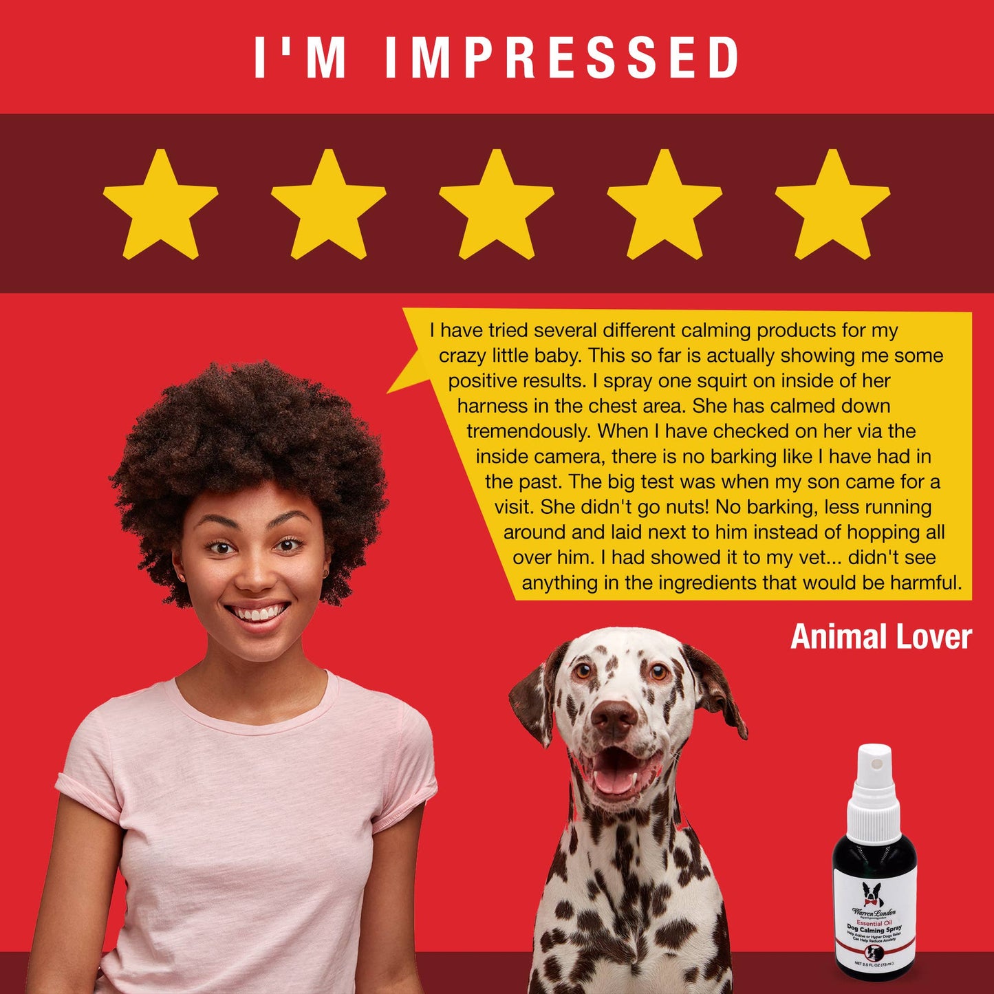 Essential Oil Dog Calming Spray - 2.5 oz