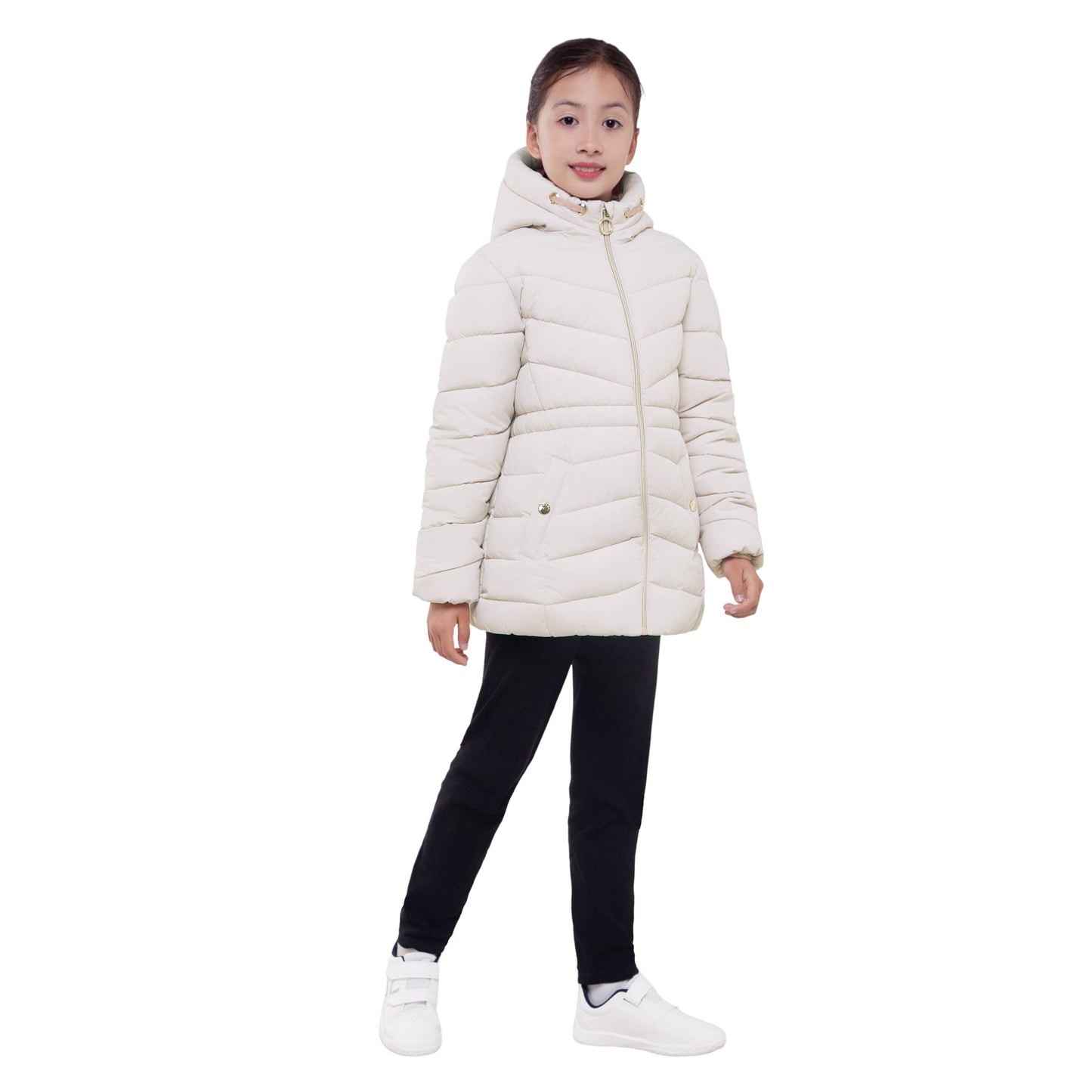 Girls' Light Long Coat Puffer Jacket