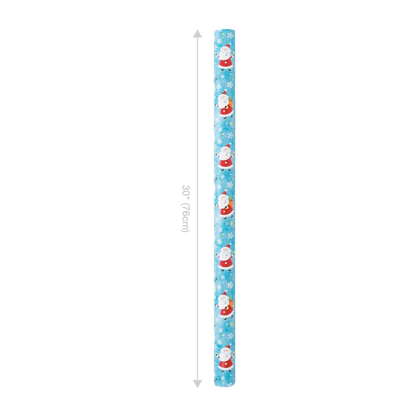 30" x 10' Holiday Wrapping Paper | Happy Snowman and Santa
