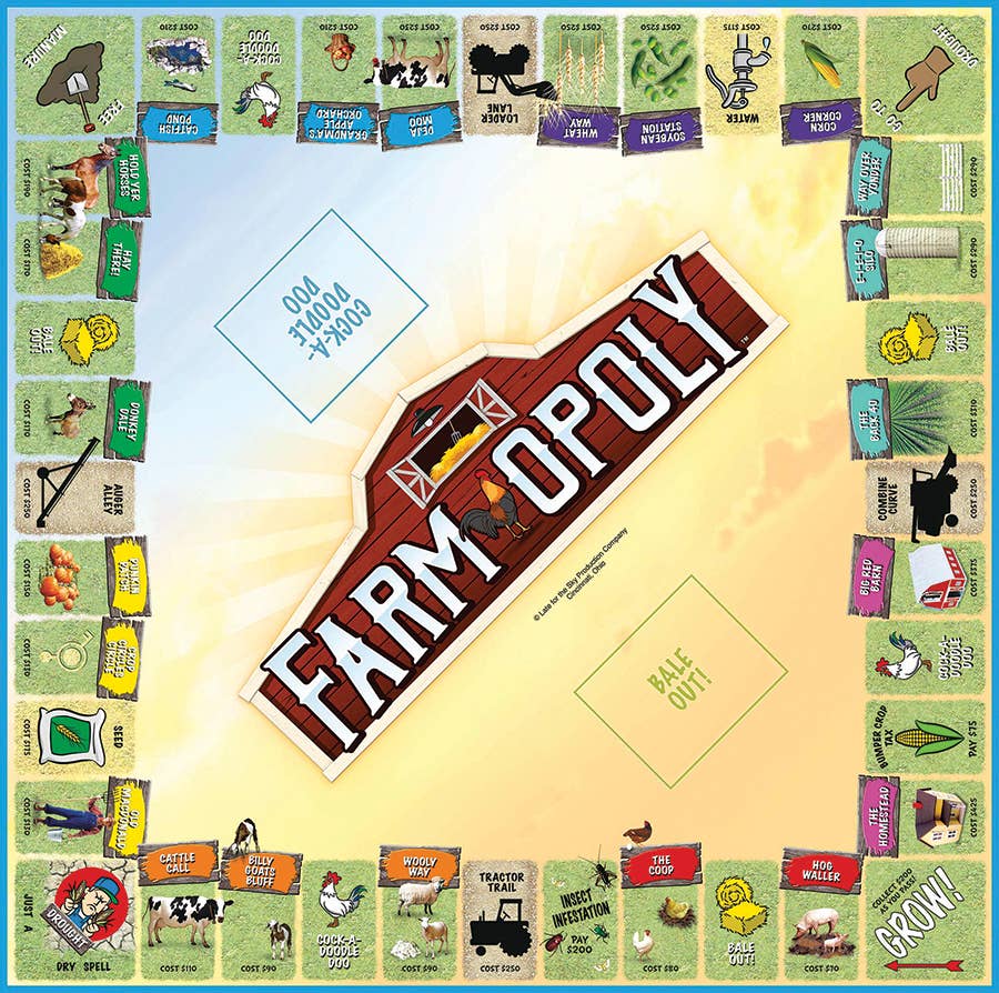 Farm-Opoly (new design) Board Game, by Late for the Sky