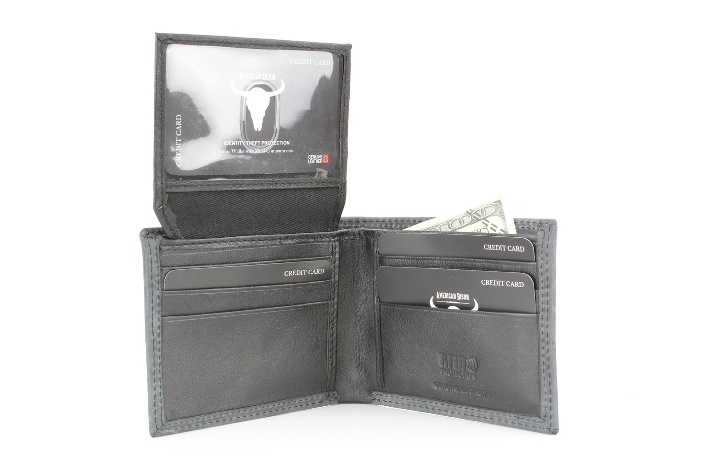 Men’s Bi-Fold Wallet with Deer Antler Emboss ABMWVT 03