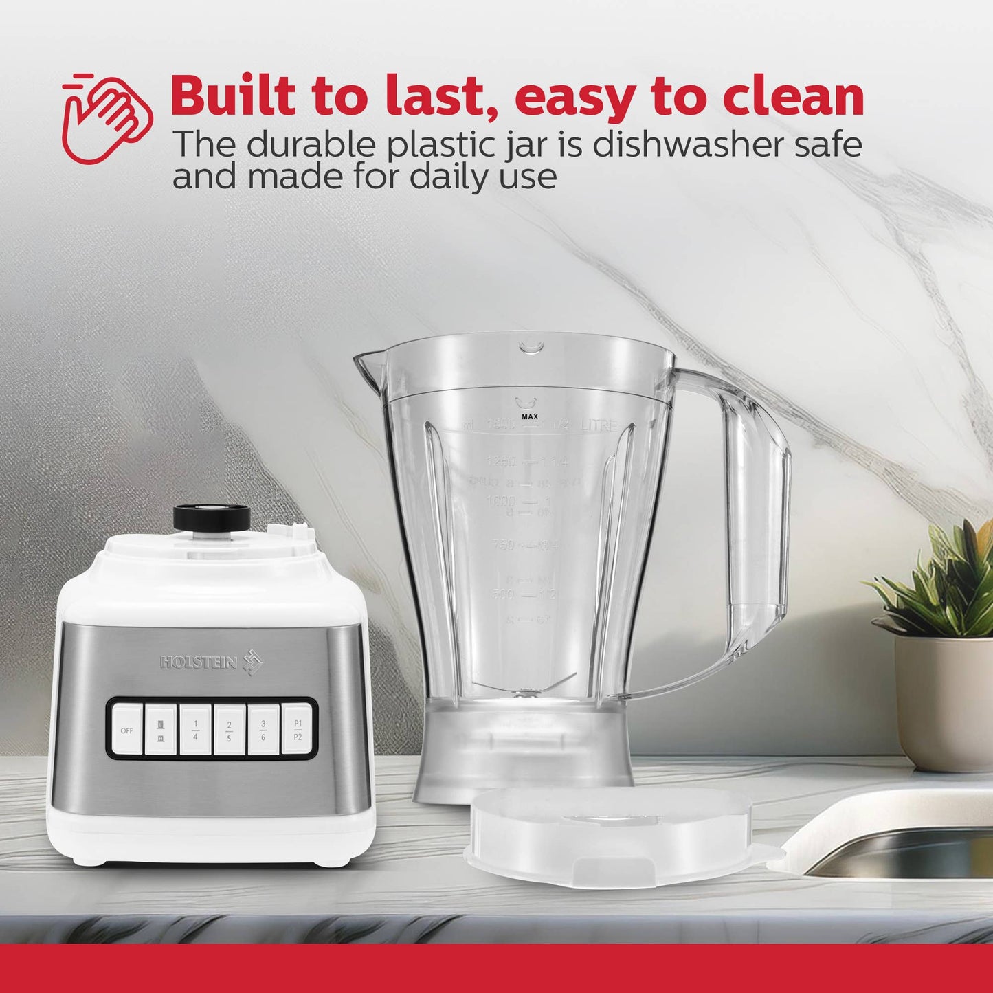 8-SPEED BLENDER WITH PLASTIC JAR WHITE - SINGLE UNITS